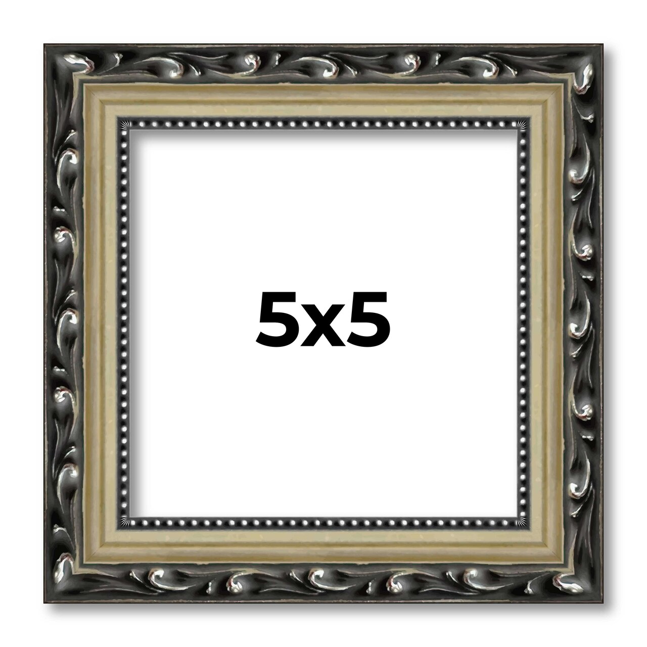5x5 Museum-Quality Picture Frame with UV-Resistant Acrylic & Acid-Free Backing, Available in 4 Finishes - Gold, Silver, Bronze, and Black